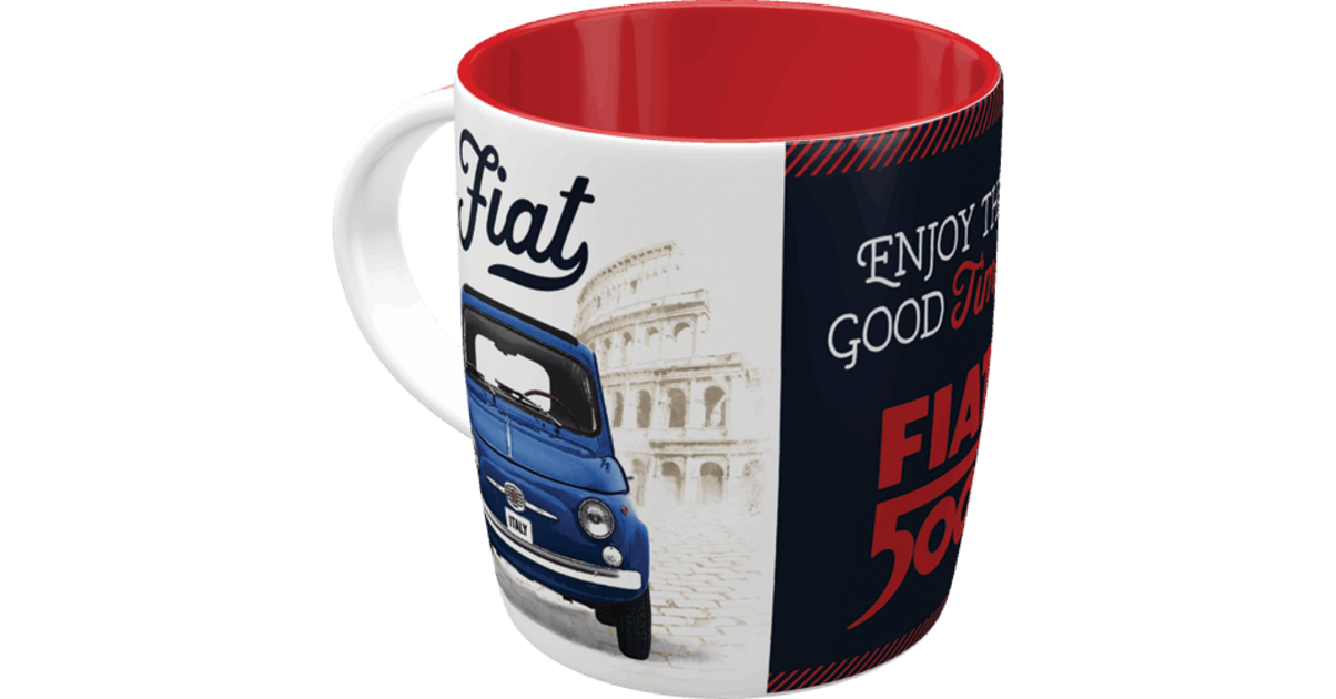 Tasse Céramique Fiat 500 Nostalgic-Art - 330 Ml - Lavable Au Lave-vaisselle - Neuf